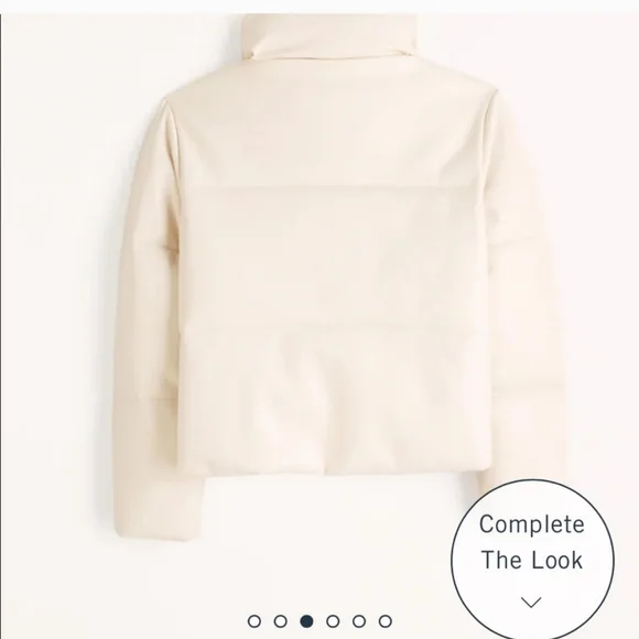 💚 Abercrombie And Fitch Cream mini zip up puffer jacket S - Picture 2 of 13